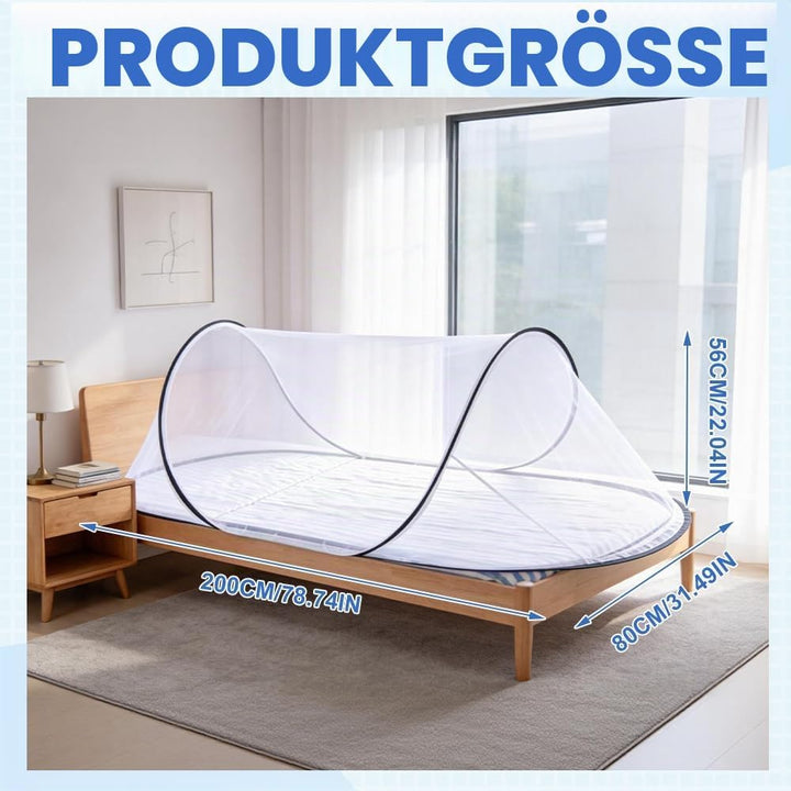 Moskitonetz Pop Up, 200 x 80 x 56 cm Faltbares Moskitonetz, Tragbares Moskitozelt mit Transportbeute