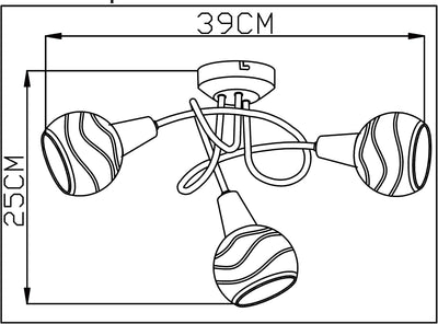 Trango 3-flammig dimmbar LED Deckenleuchte 1001-32D Deckenlampe in Edelstahl-Look mit Design Gläsern