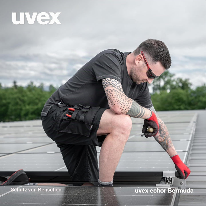 uvex echor Arbeitsshorts - Kurze Premium Arbeitshose - Herren-Cargohose - Stretch-Bund, leicht, elas