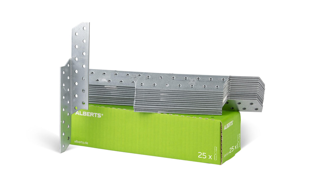Alberts 846923 Sparren-Pfettenanker | links | sendzimirverzinkt | 32 x 32 x 210 mm | 25er Set 32 x 3
