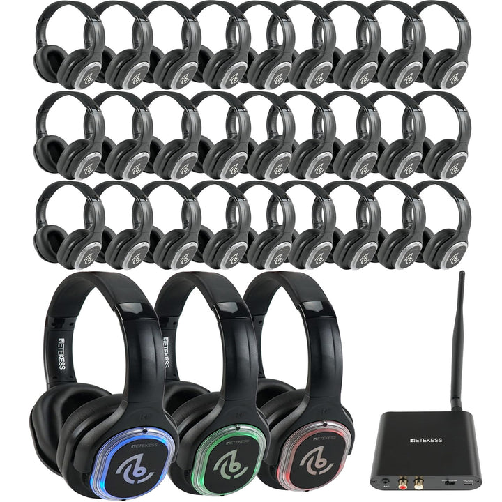 Retekess TA004 Silent Disco Kabelloser Kopfhörer, 3 Kanäle optional, HiFi-Stereo-Audio-Receiver-Kopf