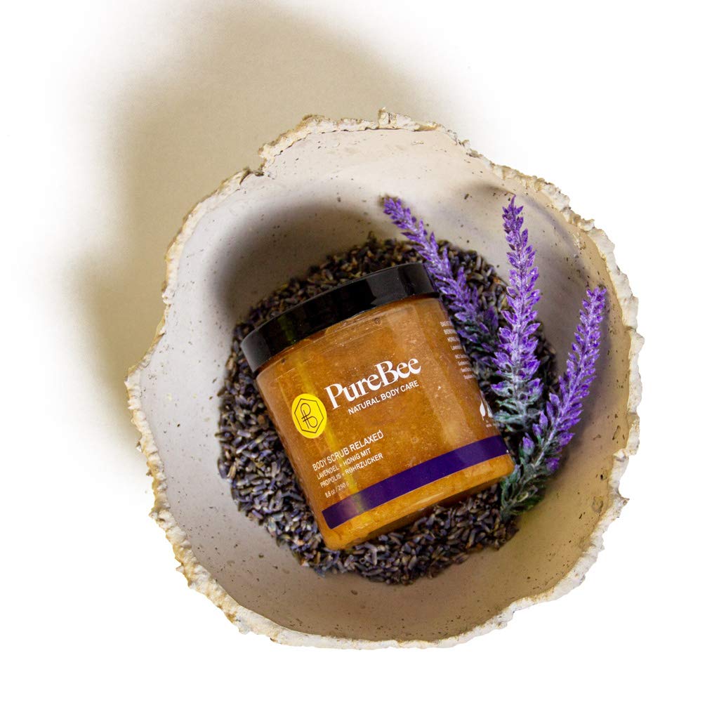 Lavendel Körperpeeling mit Bienenwachs, Propolis & Honig | "Hi, I'm Relaxed!" | 2-in-1 Body Scrub: R