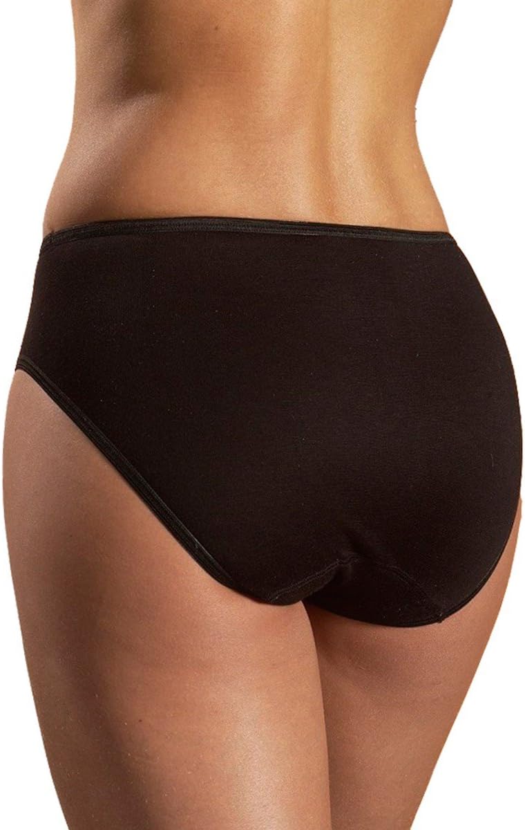 HERMKO 1031 Damen Midi-Slip Bio-Baumwolle 4er Pack (Weitere Farben) 36-38 Schwarz, 36-38 Schwarz