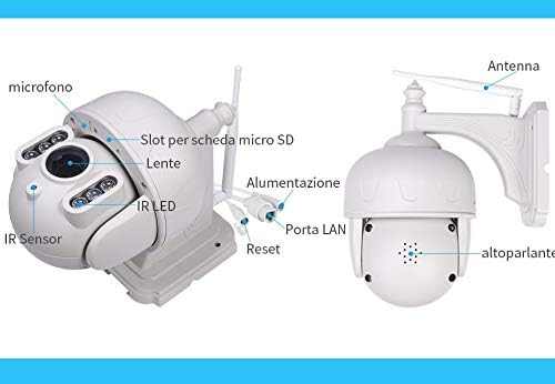 Sricam Italia OBA SH028 PTZ Zoom Optische Kamera 5X WiFi AP Hotspot Wireless Infrar 3.0 Megapixel HD
