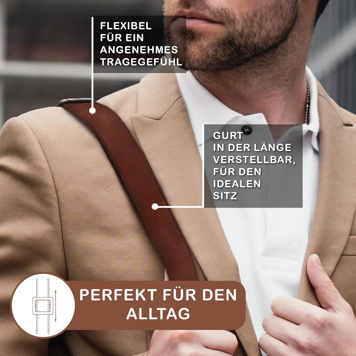 STILORD 'Tom' Vintage Leder Umhängetasche für Studium Uni Büro Arbeit 15 Zoll Laptoptasche DIN A4 Sc