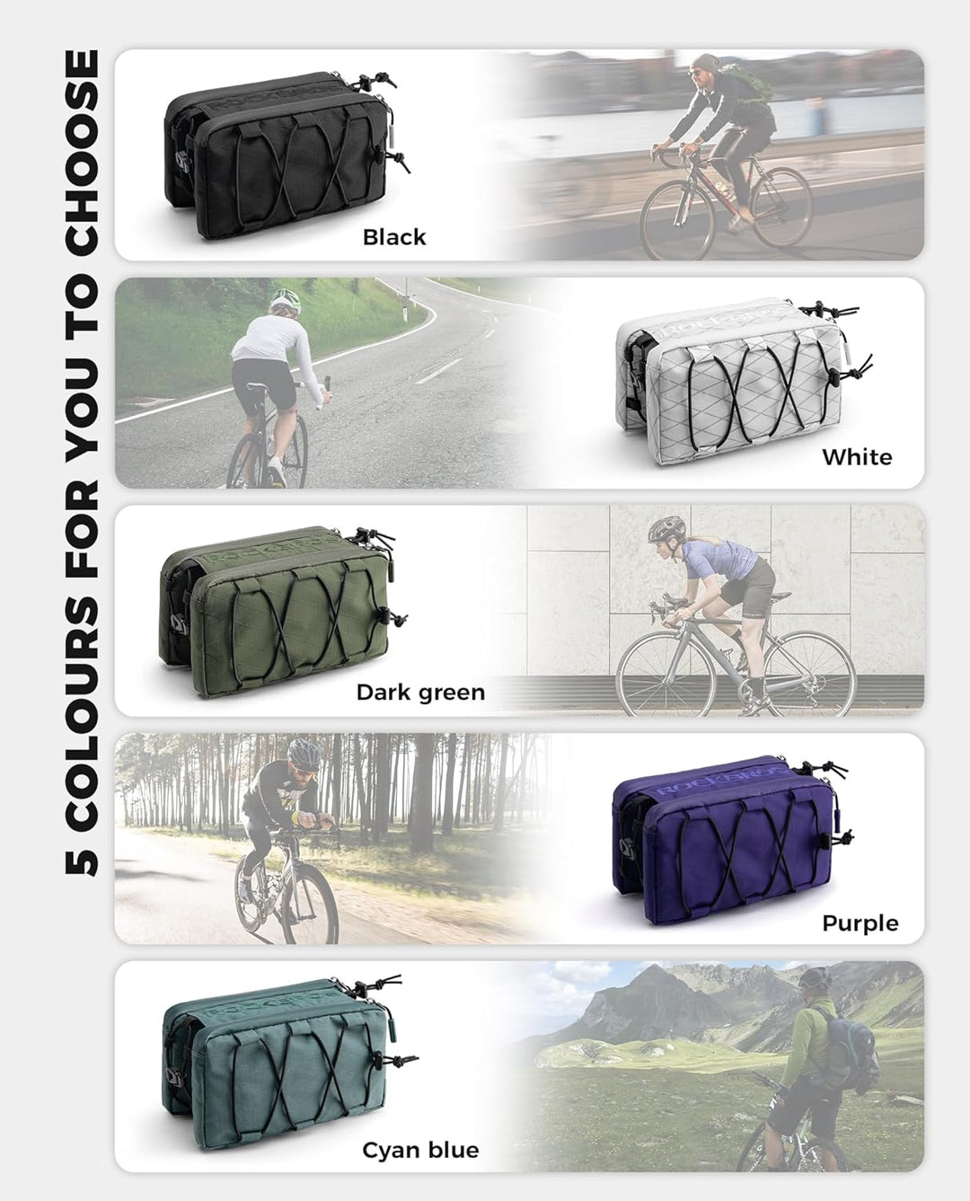 ROCKBROS Fahrrad Rahmentasche Fahrradtasche Rahmen Aufbewahrungstasche mit Schultergurt Oberrohrtasc