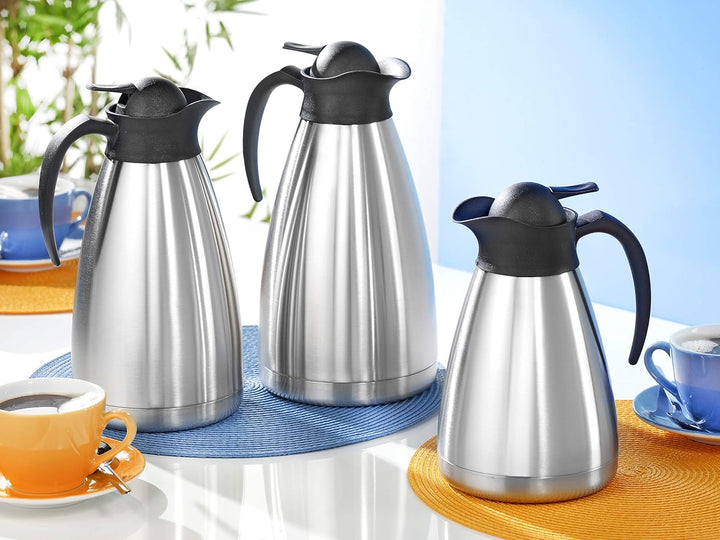 Esmeyer Isolierkanne Thermoart 2 Liter, Edelstahl, silberfarben/schwarz, 2 Liter