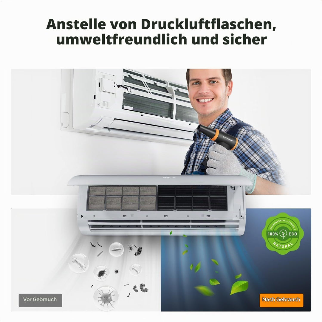 K&amp;F CONCEPT Elektrische Staubgebläse mit LED-Licht, 120000 RPM, 5000mAh Akku, Stufenloses Getriebe,W