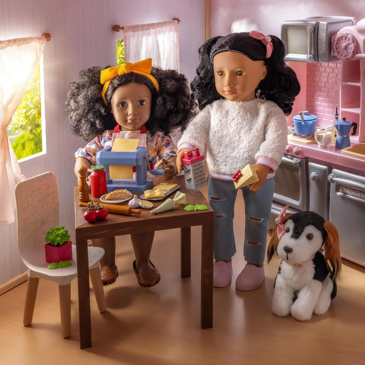 Our Generation - Gourmet-Küchen-Set - Pinker Kühlschrank & Küche Spielset - Kochen & Spielzeugessen