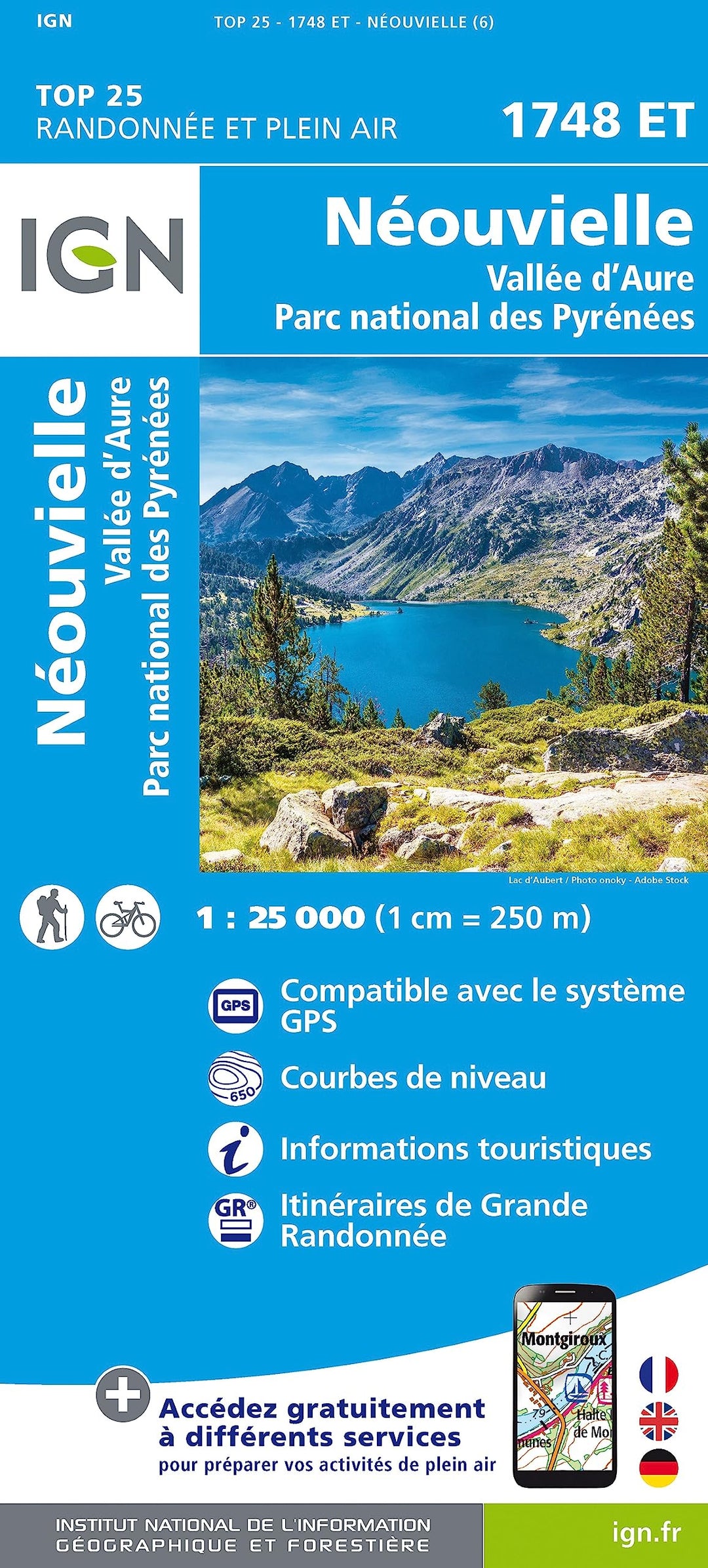 Néouvielle/ Vallee d'aure/ PN des Pyrenees 1:25 000 (TOP 25), Karte