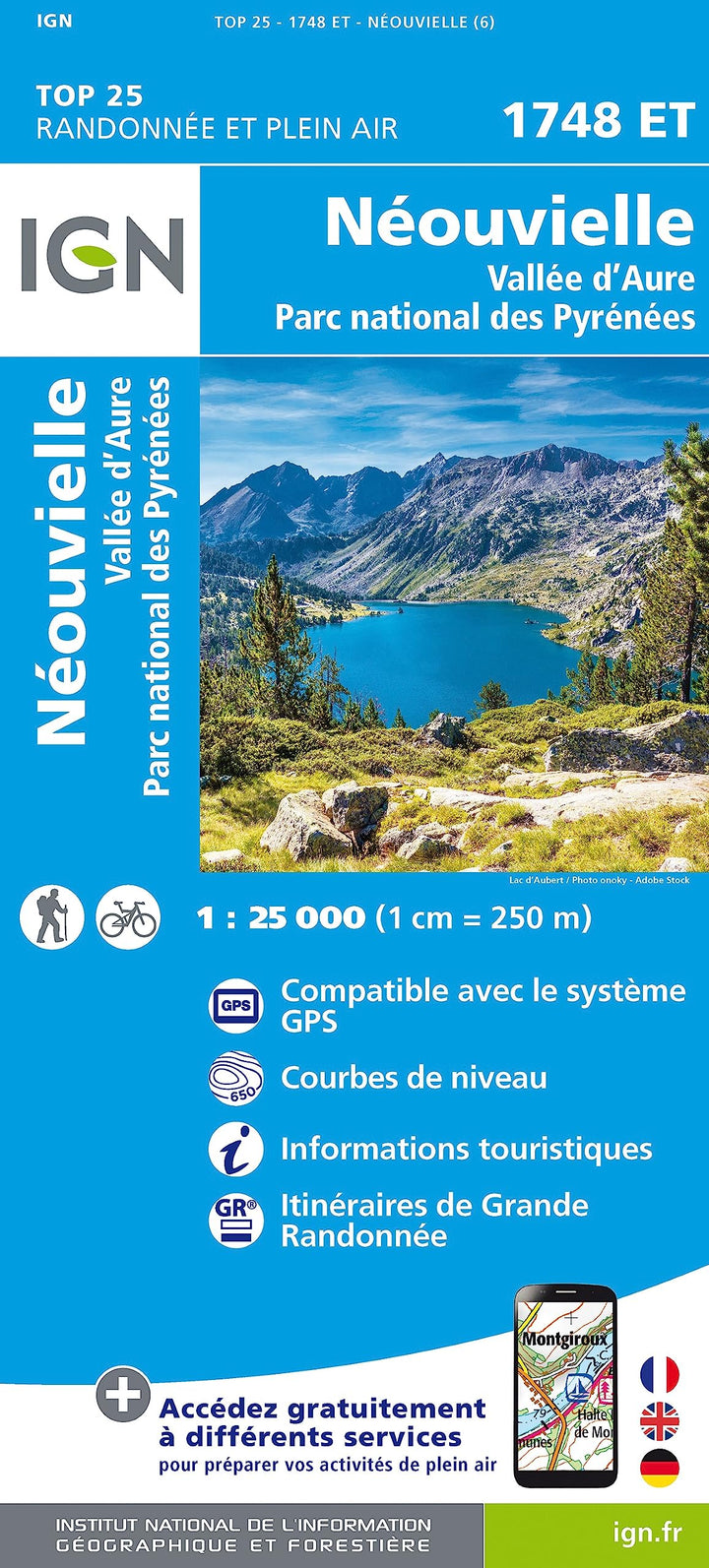 Néouvielle/ Vallee d'aure/ PN des Pyrenees 1:25 000 (TOP 25), Karte