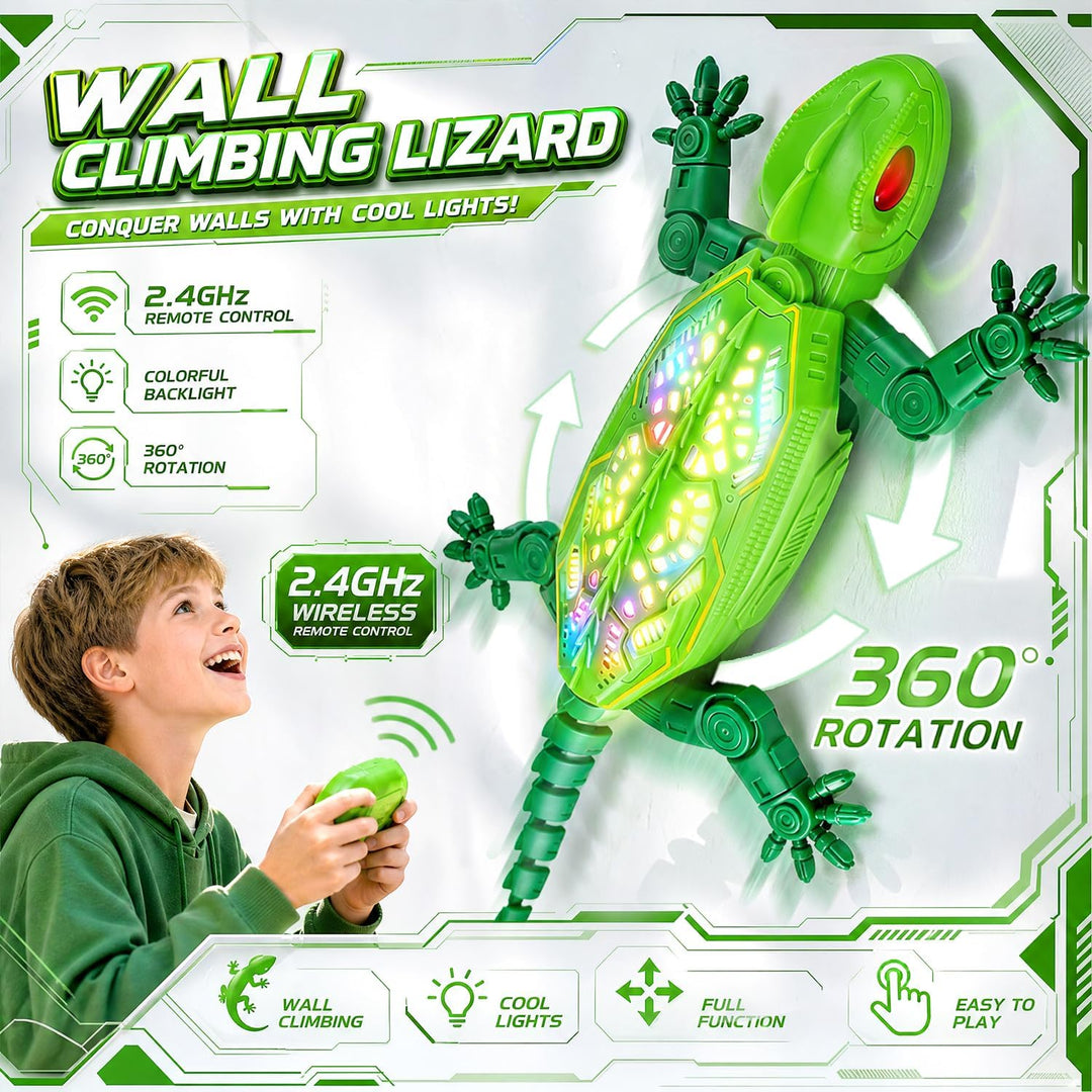 FOTSHARER Green Wall Crawler Gecko, wiederaufladbare ferngesteuerte Eidechse mit realistischer bioni