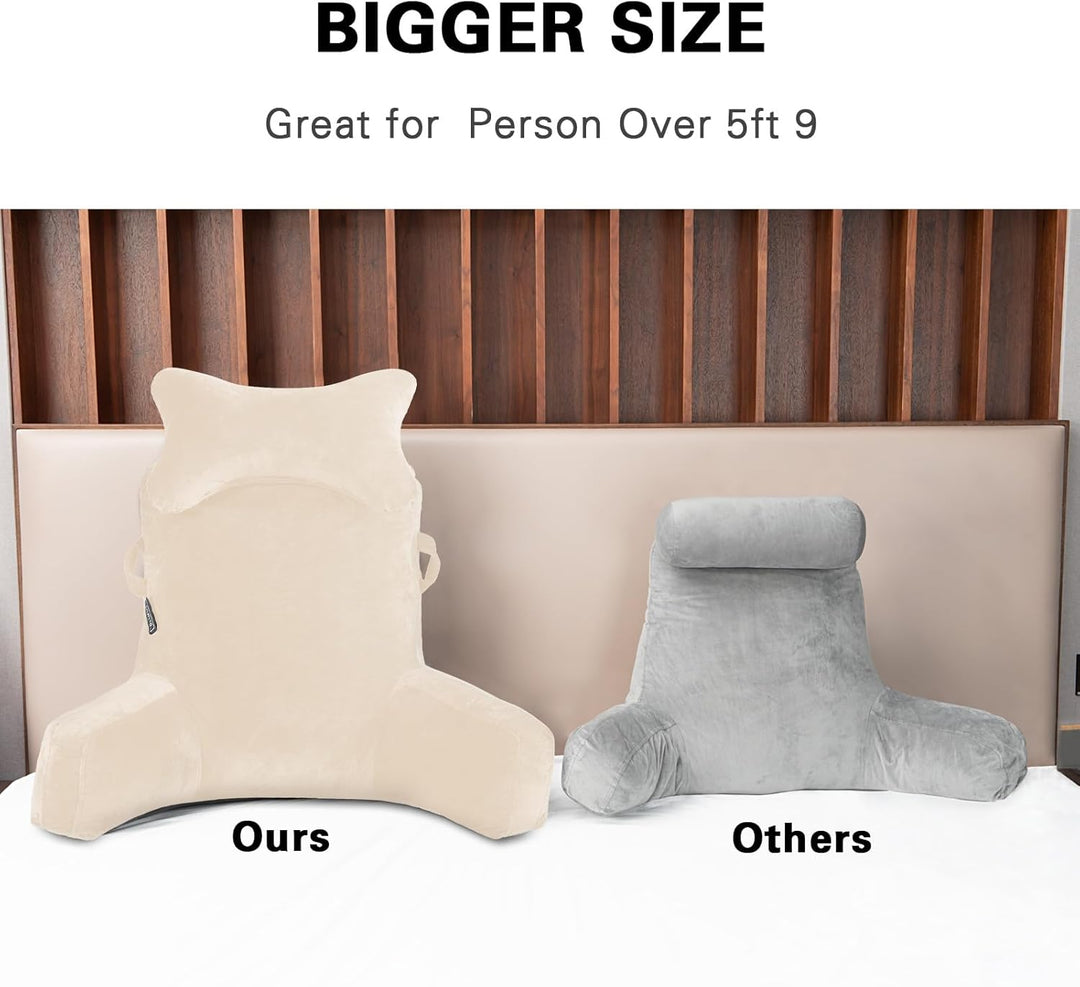 SLIGUY Lesekissen, Extra gross 78,7 cm,Bettruhekissen mit Abnehmbarer Nackenrolle und Armen zum Sitz