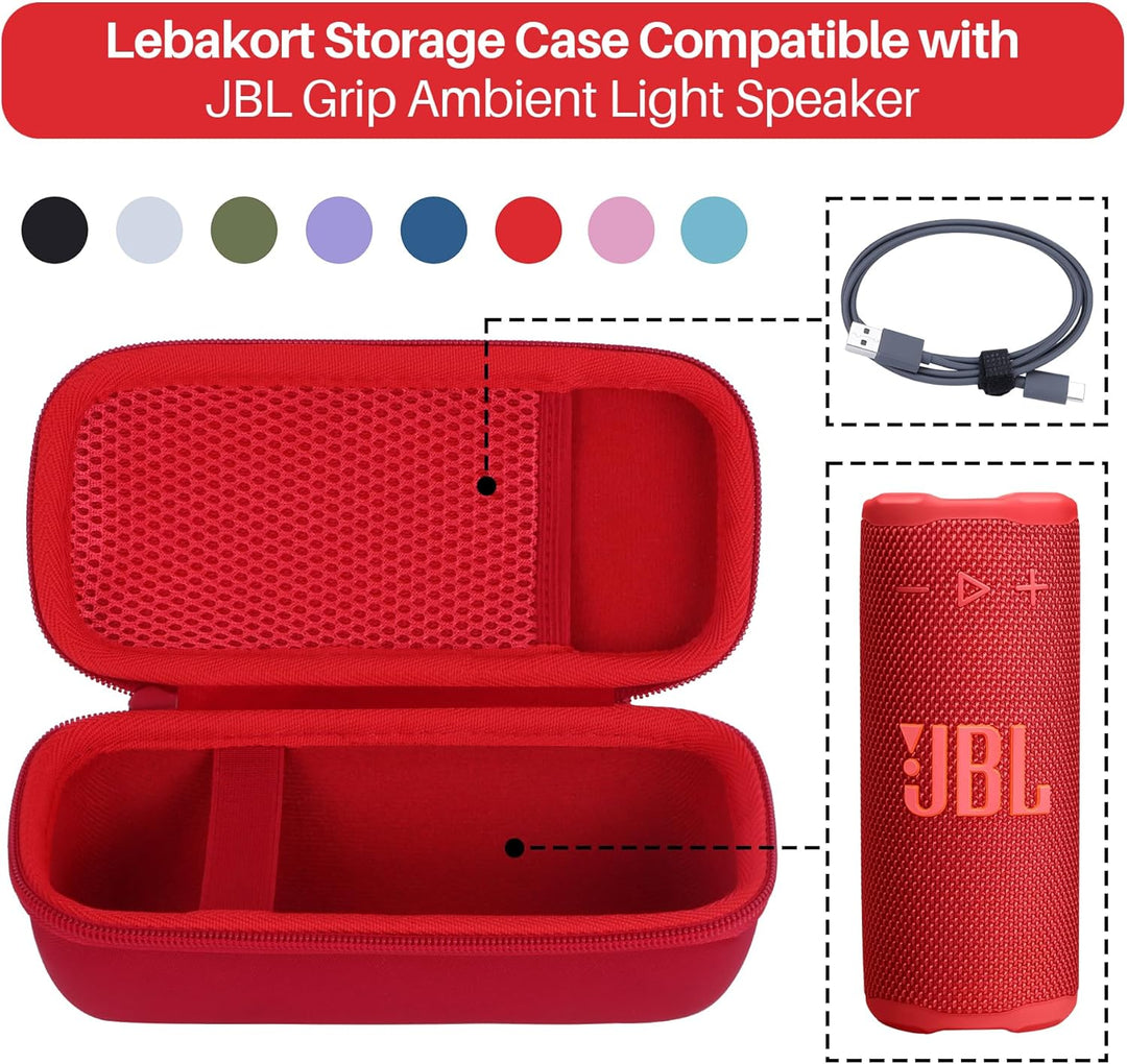 Lebakort Hart Tasche Hülle Etui Tasche für JBL Grip Kompakter Lautsprecher (Rosa), Rosa