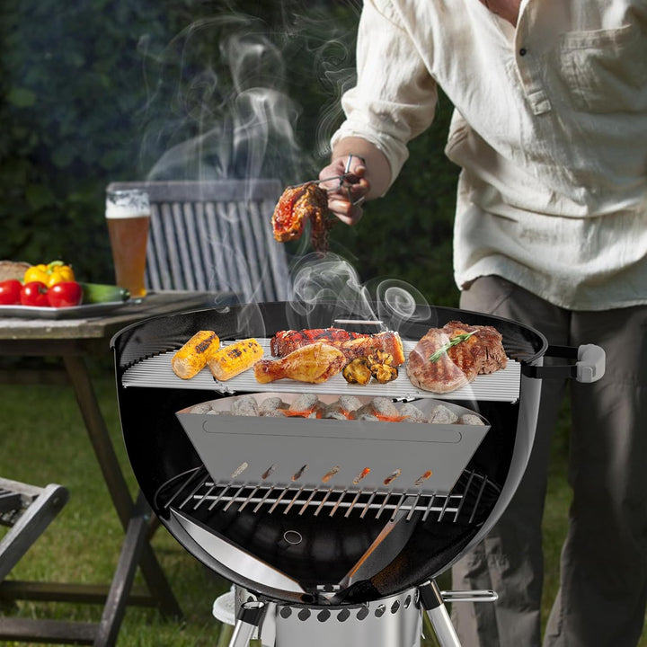 Edelstahl Kohlekorb für Weber 57cm Kugelgrill und Andere Ähnliche Holzkohlegrills, Charcoal Briquet