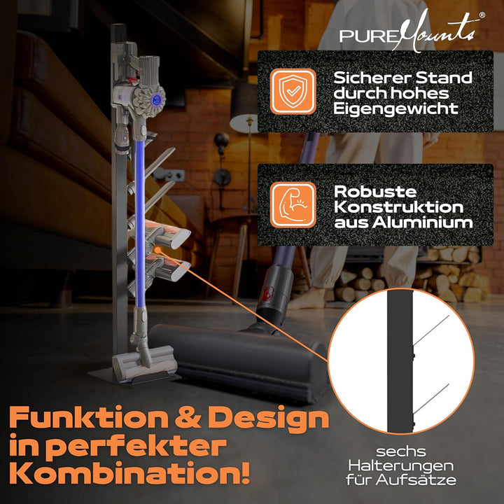 PureMounts Staubsauger Ständer Halterung universal kompatibel mit Dyson V6, V7, V8, V10, V11, V12, V