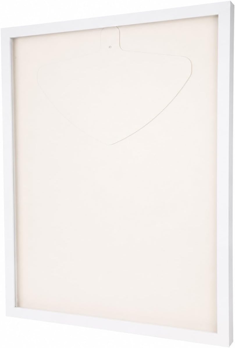 3D Trikotrahmen mit Kunstglas | Grösse: 70x90cm | Material: MDF | Farbe: weiss-weiss | Tiefer Rahmen