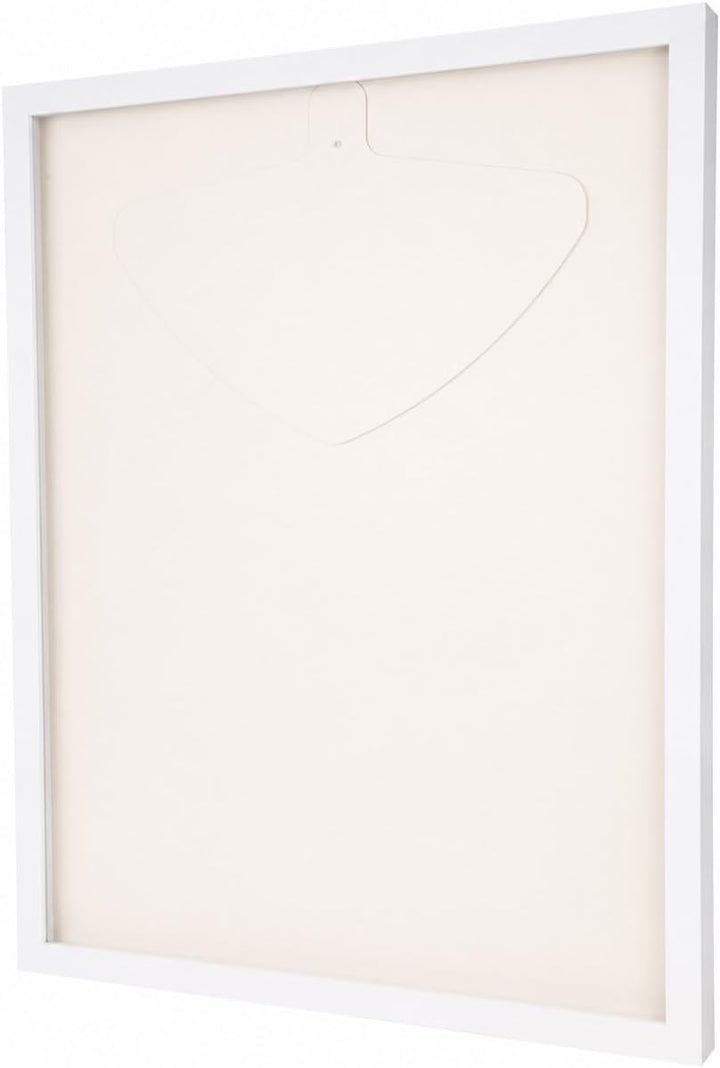 3D Trikotrahmen mit Kunstglas | Grösse: 70x90cm | Material: MDF | Farbe: weiss-weiss | Tiefer Rahmen