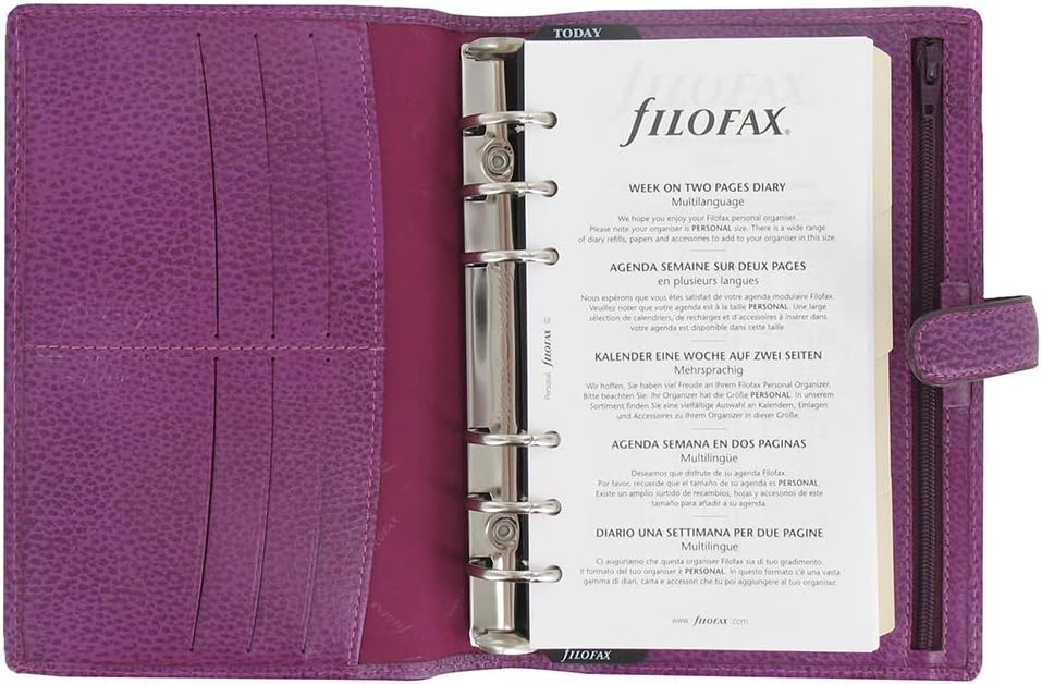 Filofax 25305 Finsbury Organiser für Blätter 95 x 171 mm, himbeere himbeere Single, himbeere Single