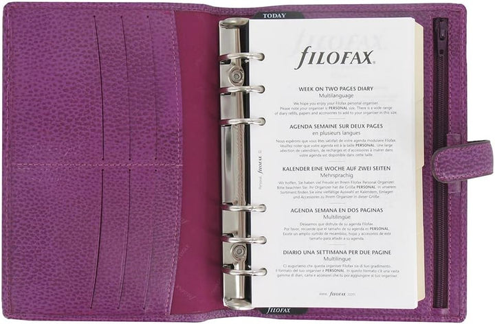 Filofax 25305 Finsbury Organiser für Blätter 95 x 171 mm, himbeere himbeere Single, himbeere Single