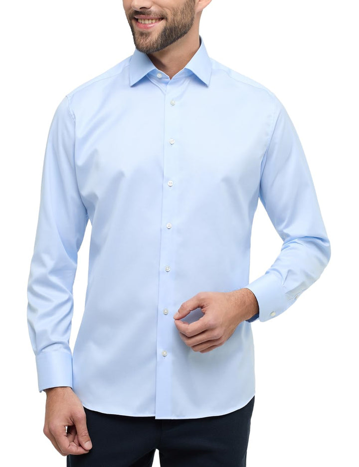 eterna Modern Fit Hemd extra Langer Arm New Kent Kragen hellblau Grösse 40