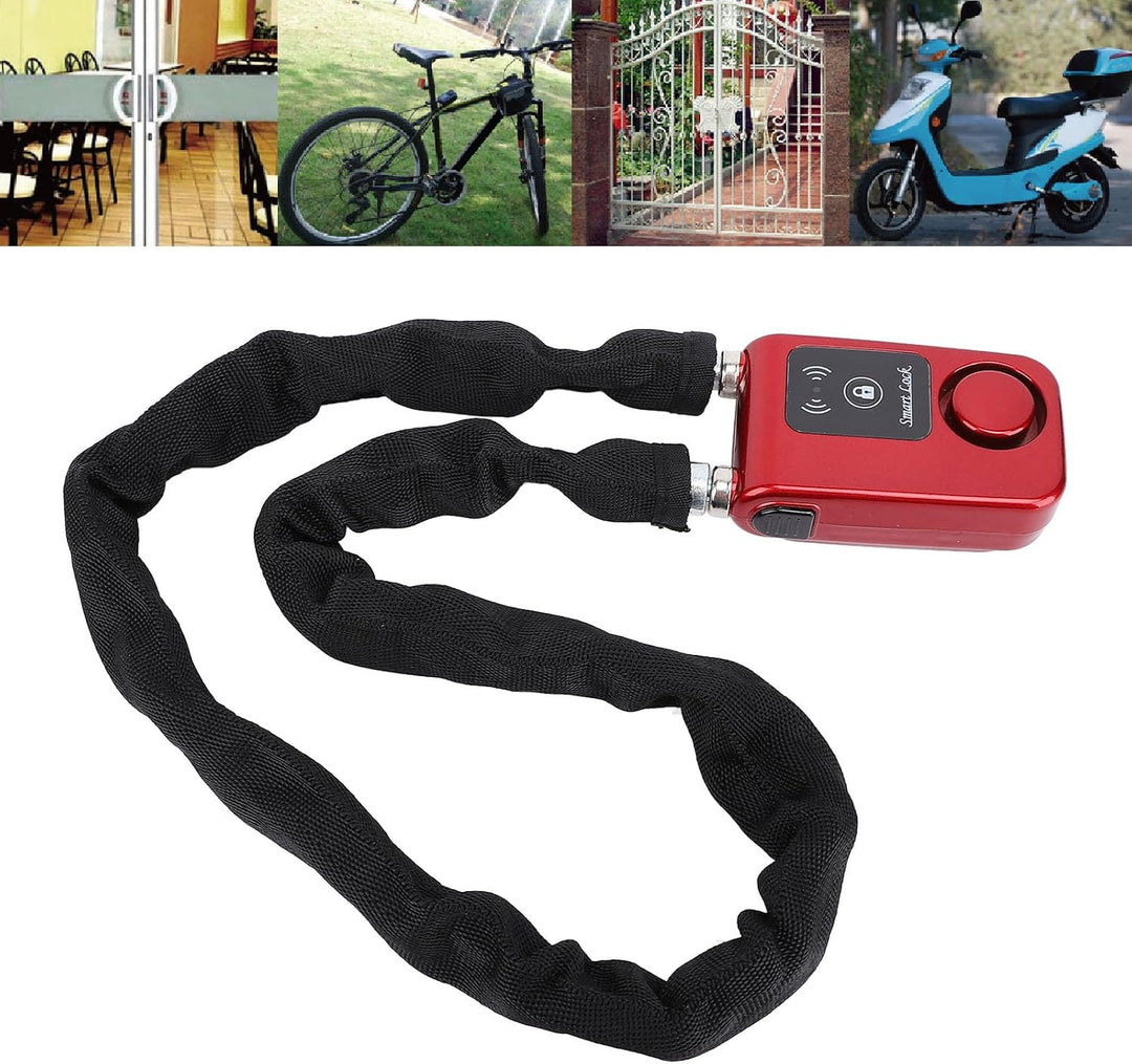 Bluetooth Kettenschloss, APP Steuerung, Fahrradschloss mit Vibrationsalarmfunktion, Wasserdichtes Sc