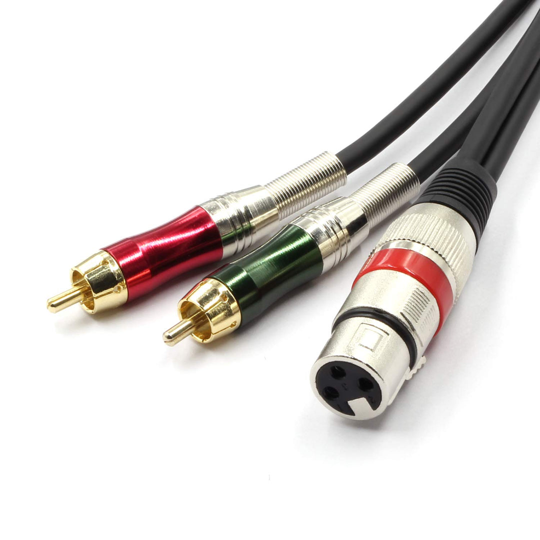 SiYear XLR Buchse zu 2 x Phono RCA Stecker Adapter Y Splitter Patch Kabel, XLR Buchse 3 Pin zu Dual