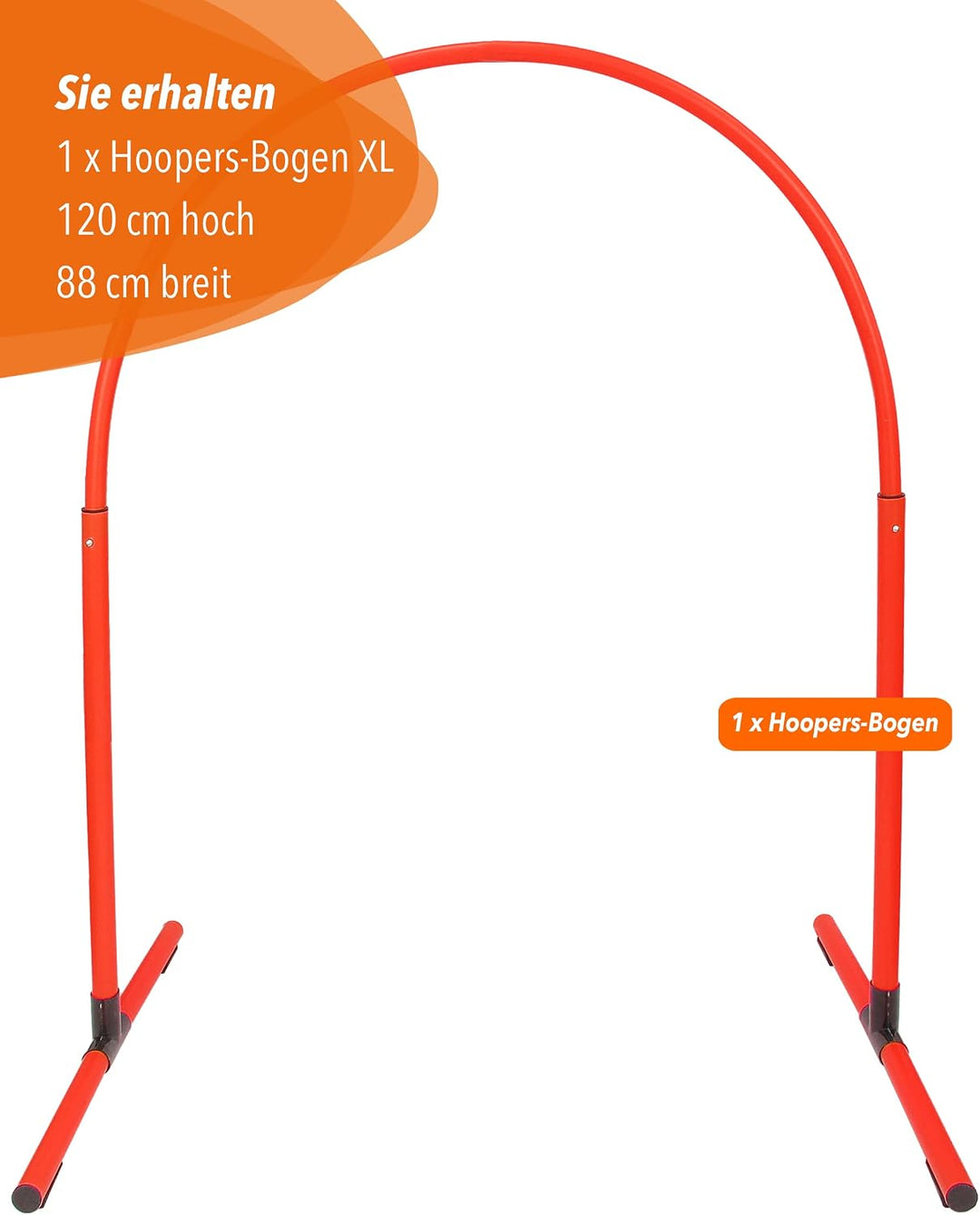 Hoopers-Bogen XL – 120cm hoch – Rot – sicher &amp; flexibel – VDH-konform – für grosse Hunde, Rot