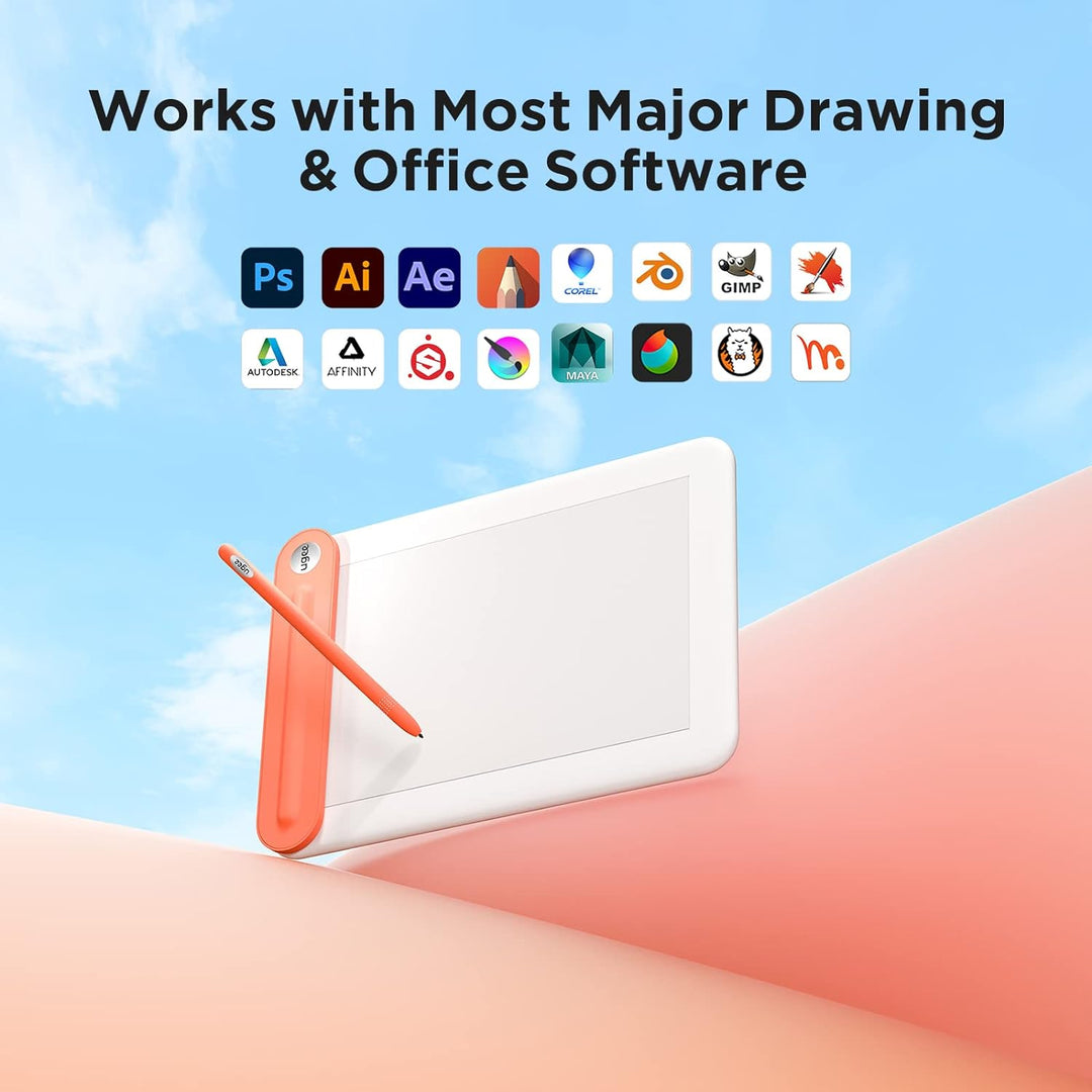 UGEE Grafiktablett Kabellos Bluetooth Q8W, 8 Zoll unterstützt Zeichentablett Wireless-Verbindung, mi