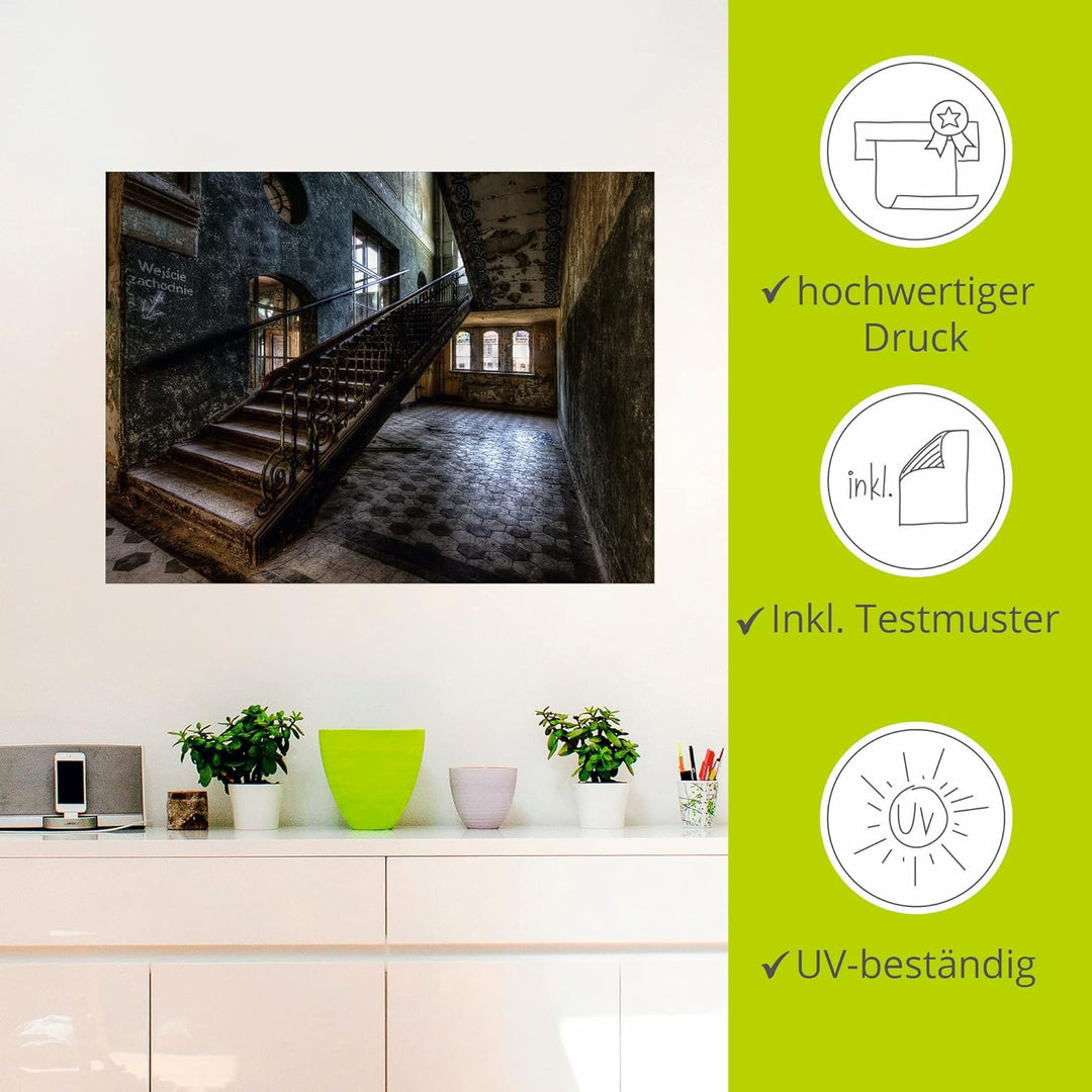 ARTland Wandbild selbstklebende Vinylfolie 80x60 cm Lost Places Ruinen Architektur Gebäude Altbau Mo