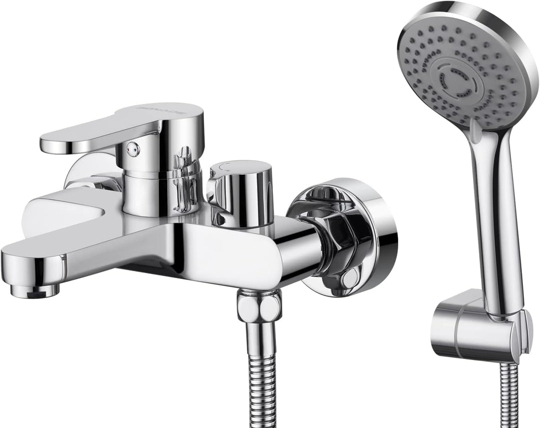 BONADE Wannenarmatur Badewannenarmatur mit 3 Strahlarten Handbrause, Einhebel Badewanne Wasserhahn m