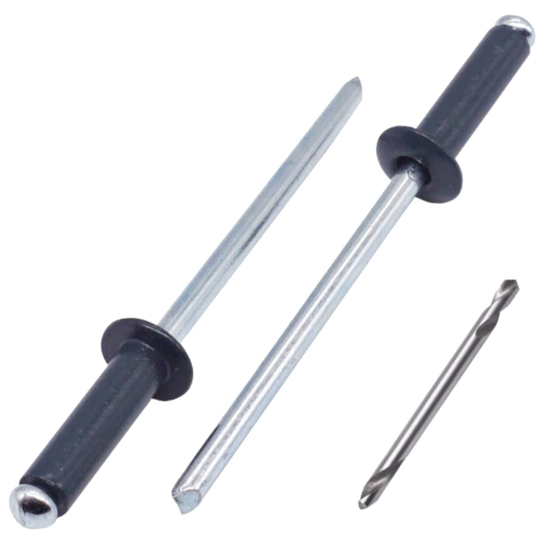 SKIR'CO (400 Stück) Blindnieten lackiert 4,0 x 16 mm, Aluminium Popnieten, Bohrer enthalten (Anthraz