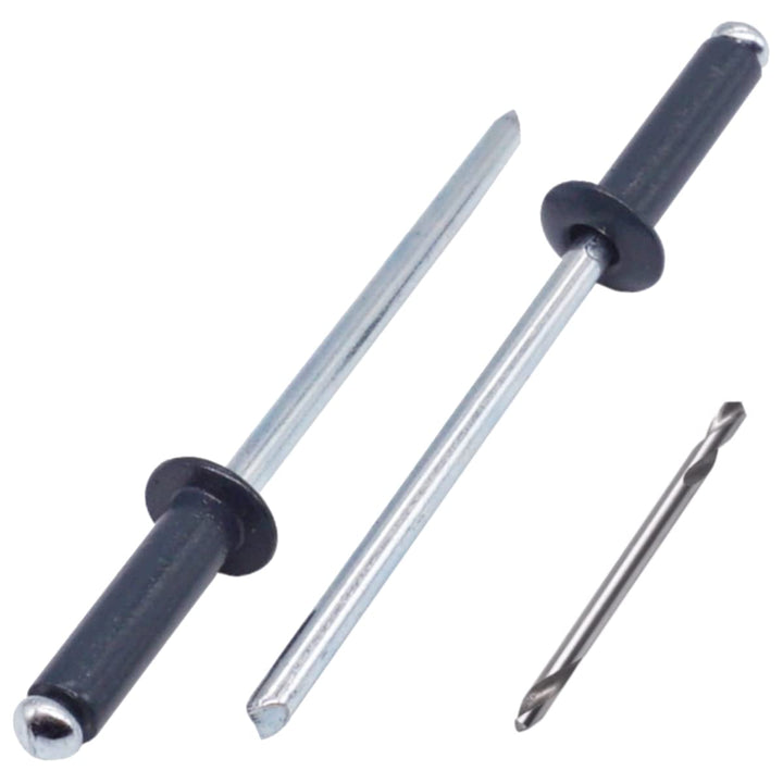 SKIR'CO (400 Stück) Blindnieten lackiert 4,0 x 16 mm, Aluminium Popnieten, Bohrer enthalten (Anthraz