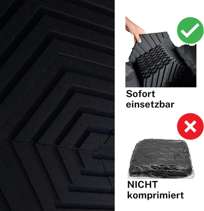 HEXAGON Schallabsorber WAND Akustikpaneele - Schallschutzmatte Sound Absorber - Akustikplatten - SCH