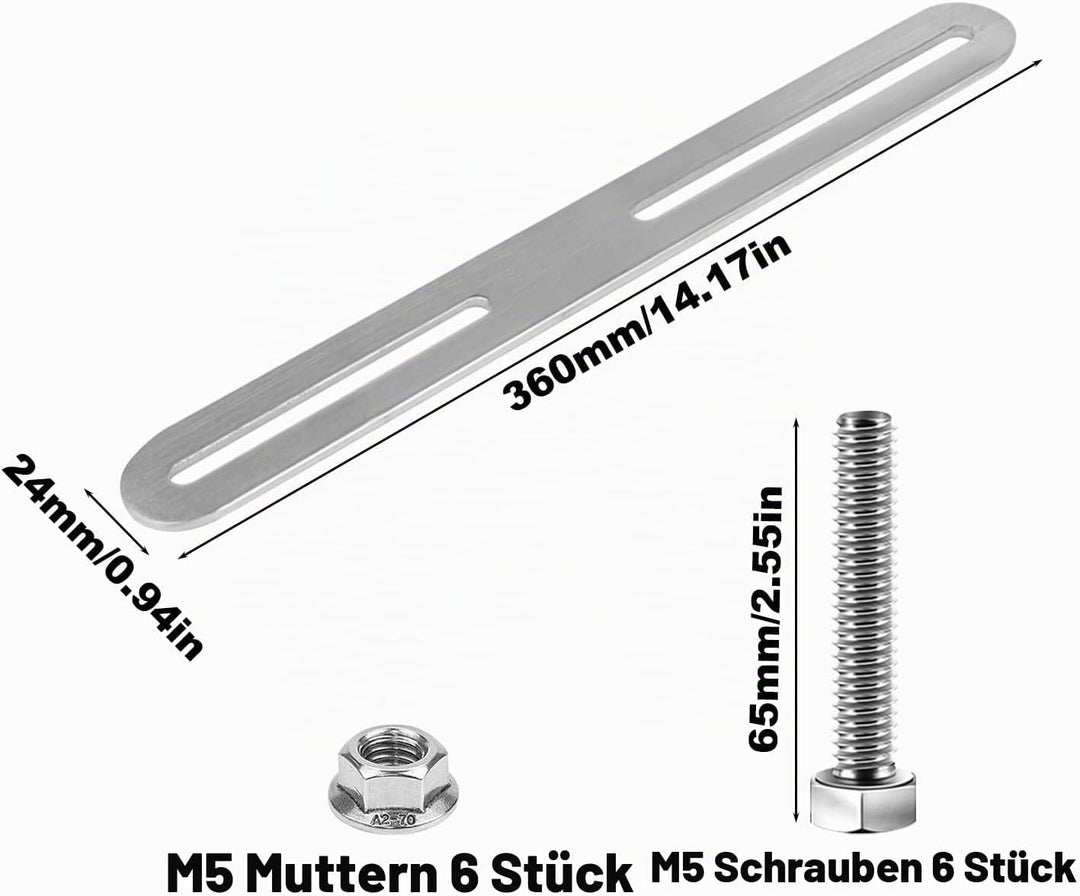 Befestigungsset für Zaunbriefkasten 2stk Zaunbefestigung 360 x 24mm Briefkasten Befestigung Briefkas