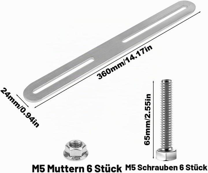Befestigungsset für Zaunbriefkasten 2stk Zaunbefestigung 360 x 24mm Briefkasten Befestigung Briefkas