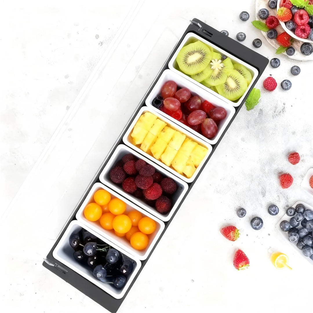 Obst Container Box Eis Party Servier Bar Eisgekühlter Gewürzspender mit Transparentem Deckel, Würzmi