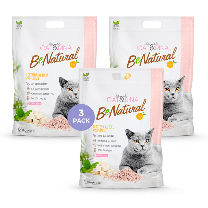 Cat&Rina BeNatural Tofu Katzenstreu, 5,5 l, klumpend und pflanzlich, für bis zu 30 Tage Nutzung, Ent