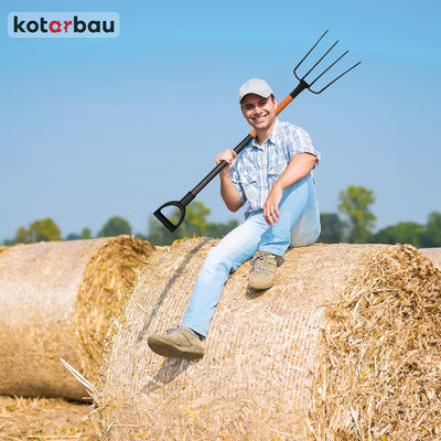 KOTARBAU® Mistforke 4 Zinken 120cm mit Metallstiel für Garten und Landwirtschaft