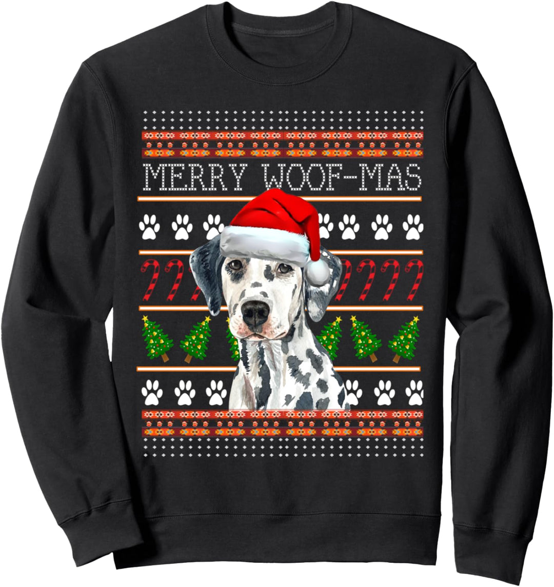 Dalmatiner Hund Hässlicher Weihnachtspullover Sweatshirt