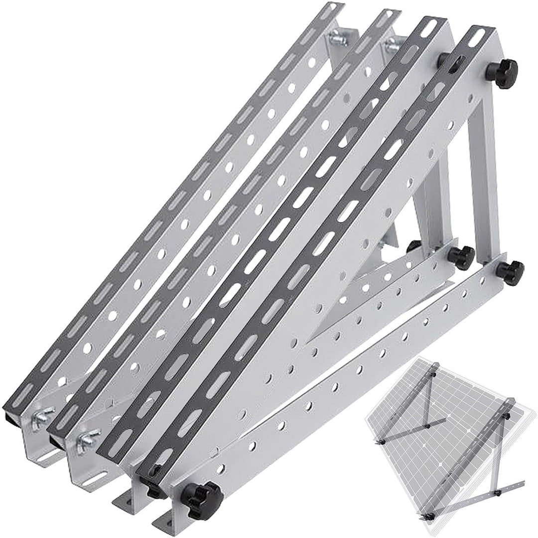 revolt Pv Halterung: 2er-Set verstellbare Aluminium-Solarpanel-Halterungen, 14,5" / 37 cm (Solar Hal