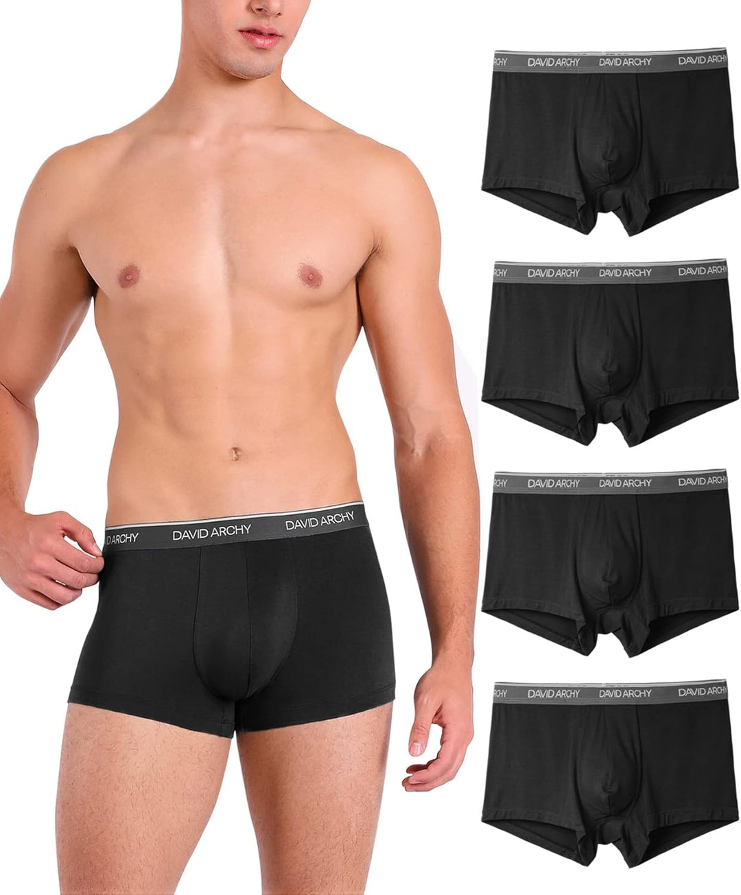 DAVID ARCHY 3/4/7er Pack Herren Boxershorts,Bambus Viskose Men Retroshorts Boxer Unterwäsche,Atmungs