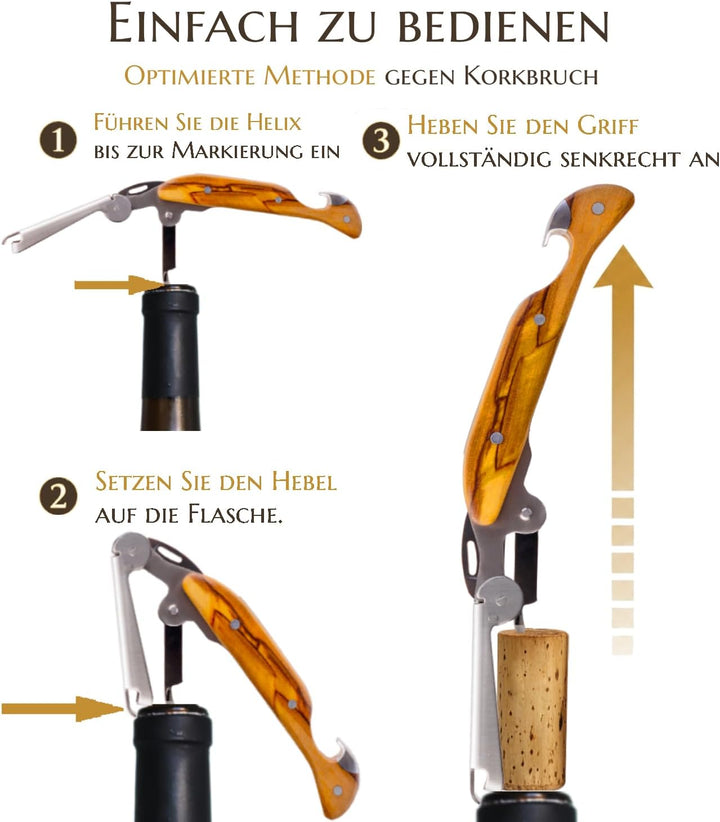 Professionelles Kellnermesser für Profis - FALCORK® (1-Stufige, 44-mm-Extraktion), 1-Stufige, 44-mm-