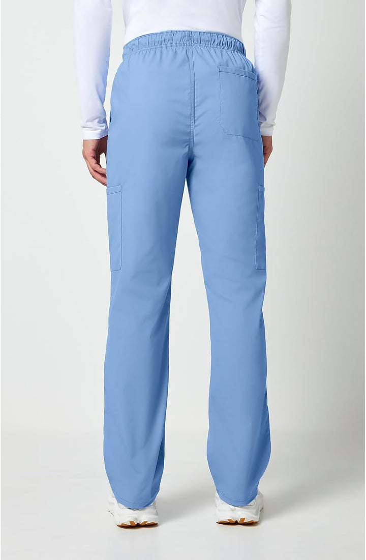 Workwear Professionals Men Scrubs Pant Tapered Leg Fly Front Cargo WW190 M Ciel Blue, M Ciel Blue
