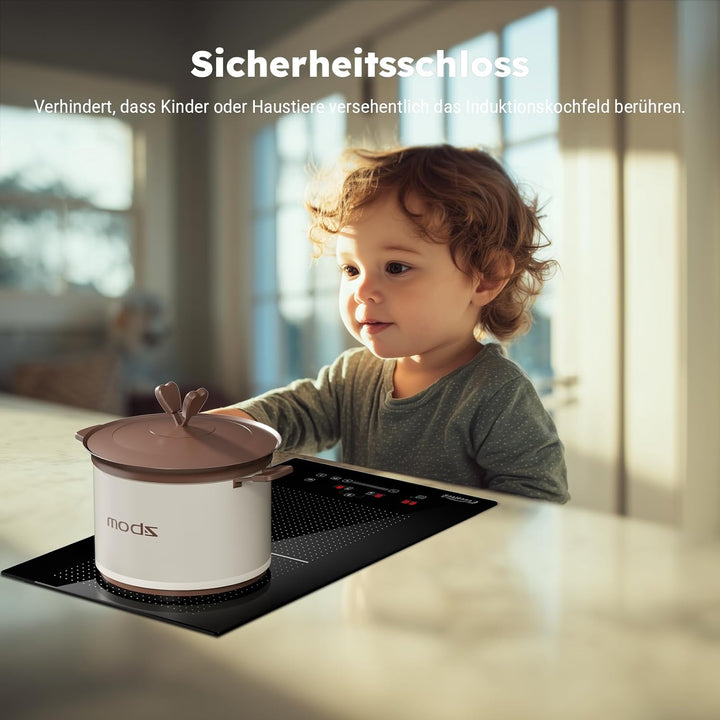 COVERCOOK 30cm induktionskochfeld mit 2 Kochzonen, Einbau Domino Autarkes Kochfeld Induktion mit Ste