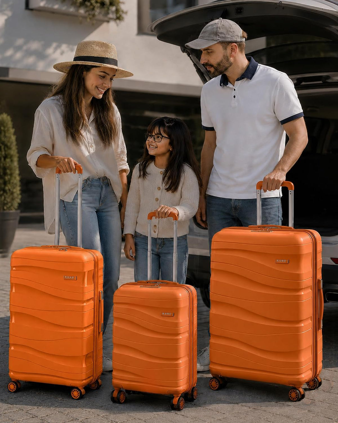 KONO Gross Koffer 75cm Leicht Reisekoffer aus Polypropylen Hartschale Koffer mit 4 Rollen und TSA Sc