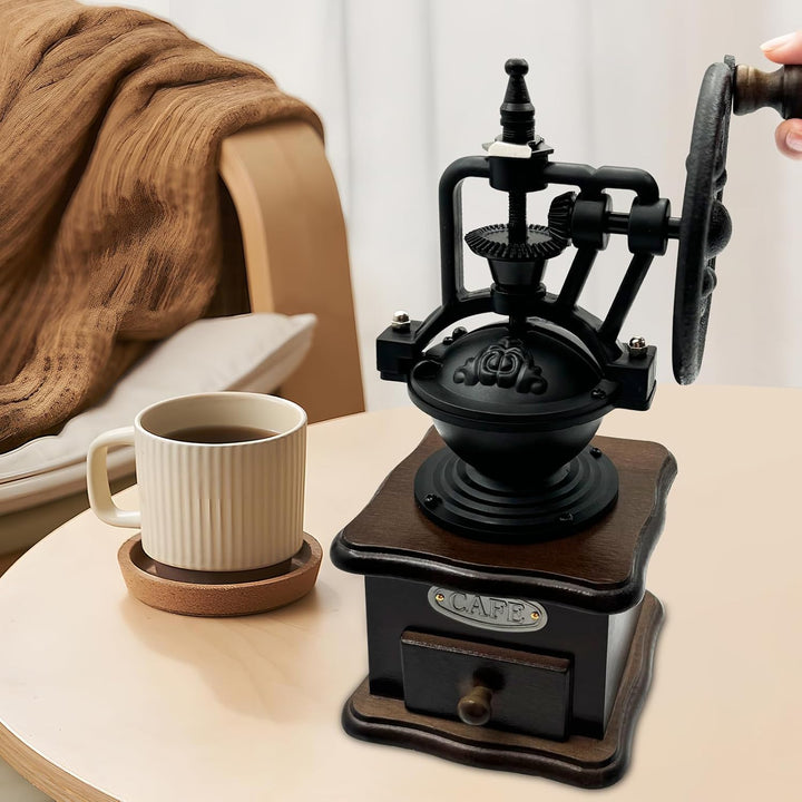 Manuelle Kaffeemühle, Vintage-Stil hölzerne Kaffeemühle Walze Getreidemühle Handkurbel Kaffeemühlen