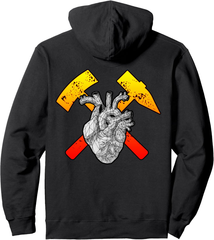 Bergbau, das schwarze Herz des Bergmannes Pullover Hoodie