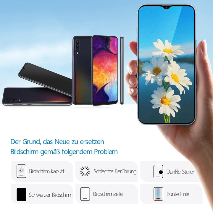 RongZy Kompatibel mit Samsung Galaxy A50 SM-A505FN/DS A505FD A505F A505A A505 Ersatz Bildschirm LCD