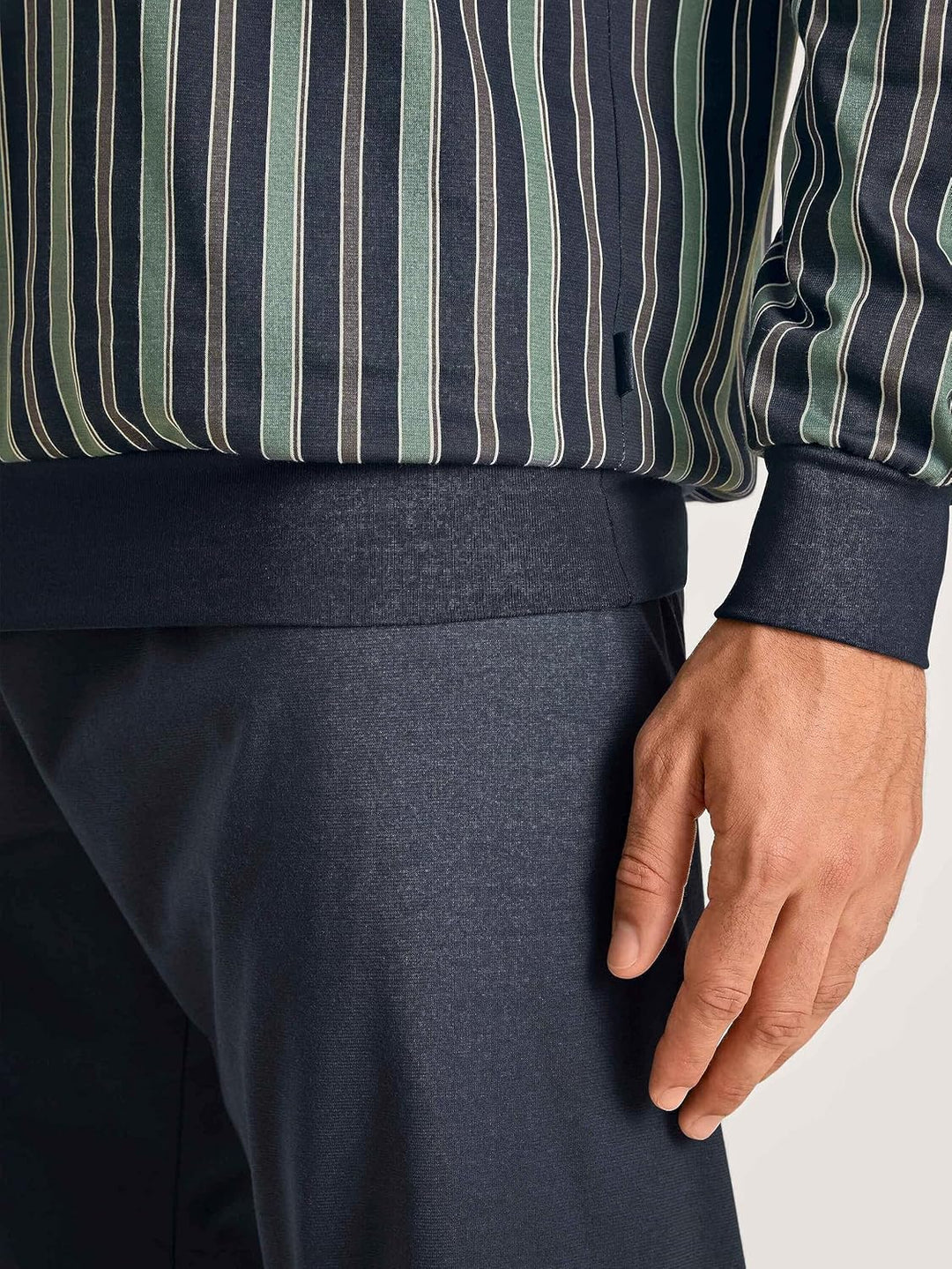 CALIDA Relax Imprint Bündchen-Pyjama Herren, Blue Night